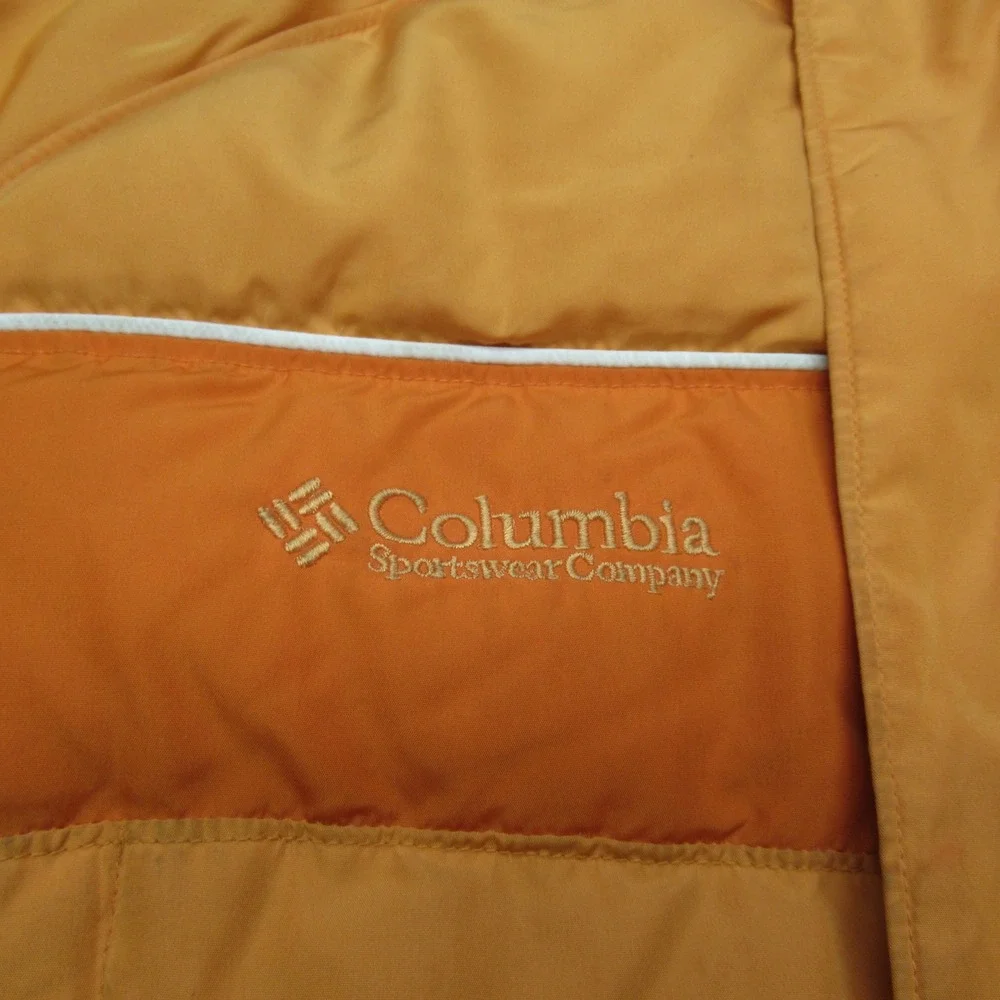Columbia Down? Jacket Youth 18/20 XL Orange Insulated Quilted Puffer Winter Snow